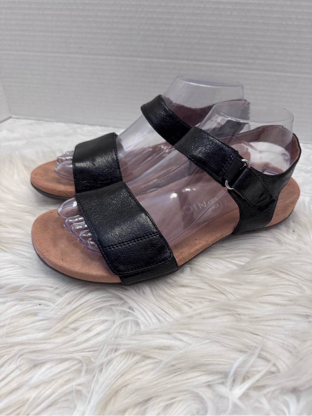 Vionic Marsala Sandal Black Size 7 Orthotic Comfort Shoe Flats Fashion Feminine